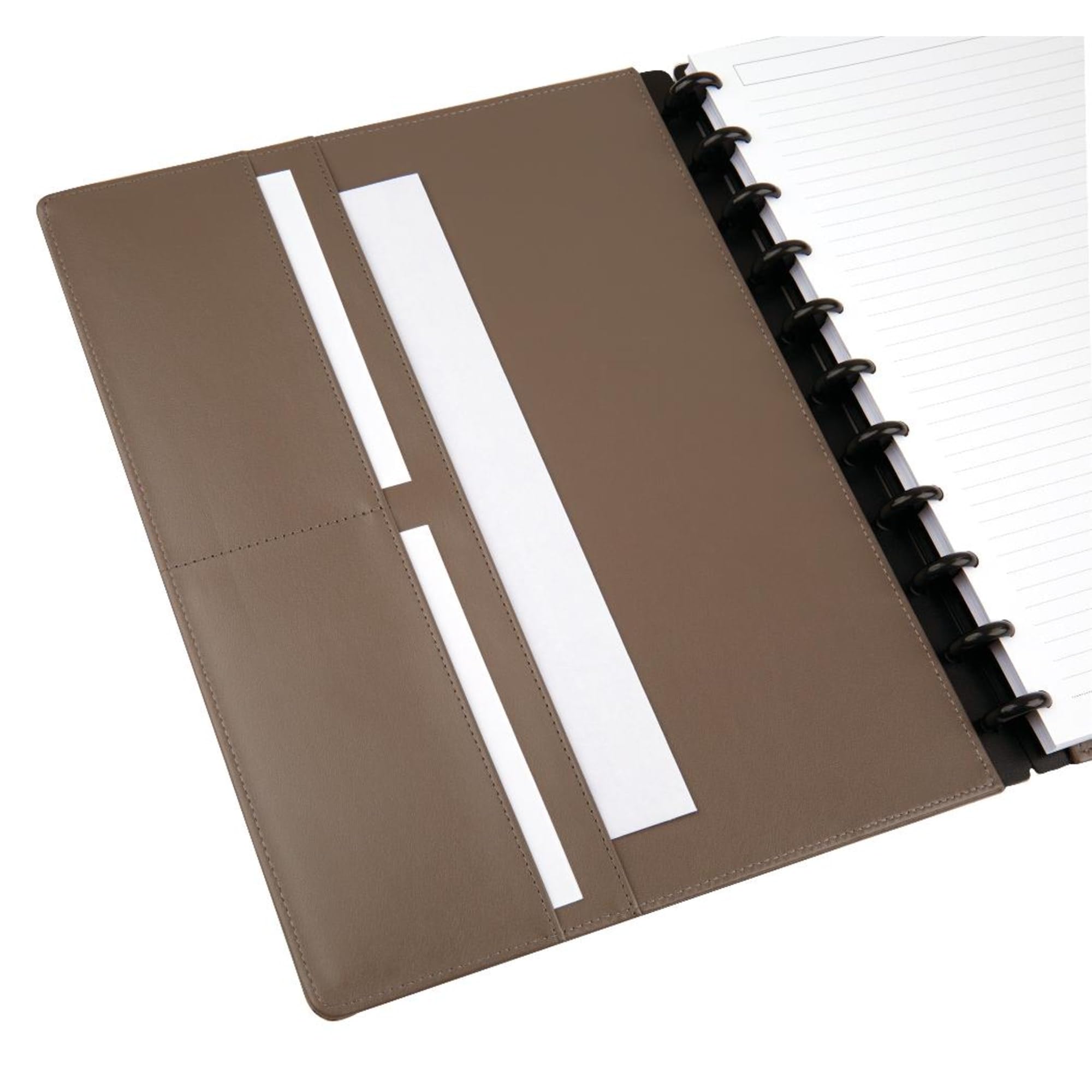 TUL Custom Note-Taking System Discbound Notebook, Letter Size, Leather Cover, Brown - Image 3