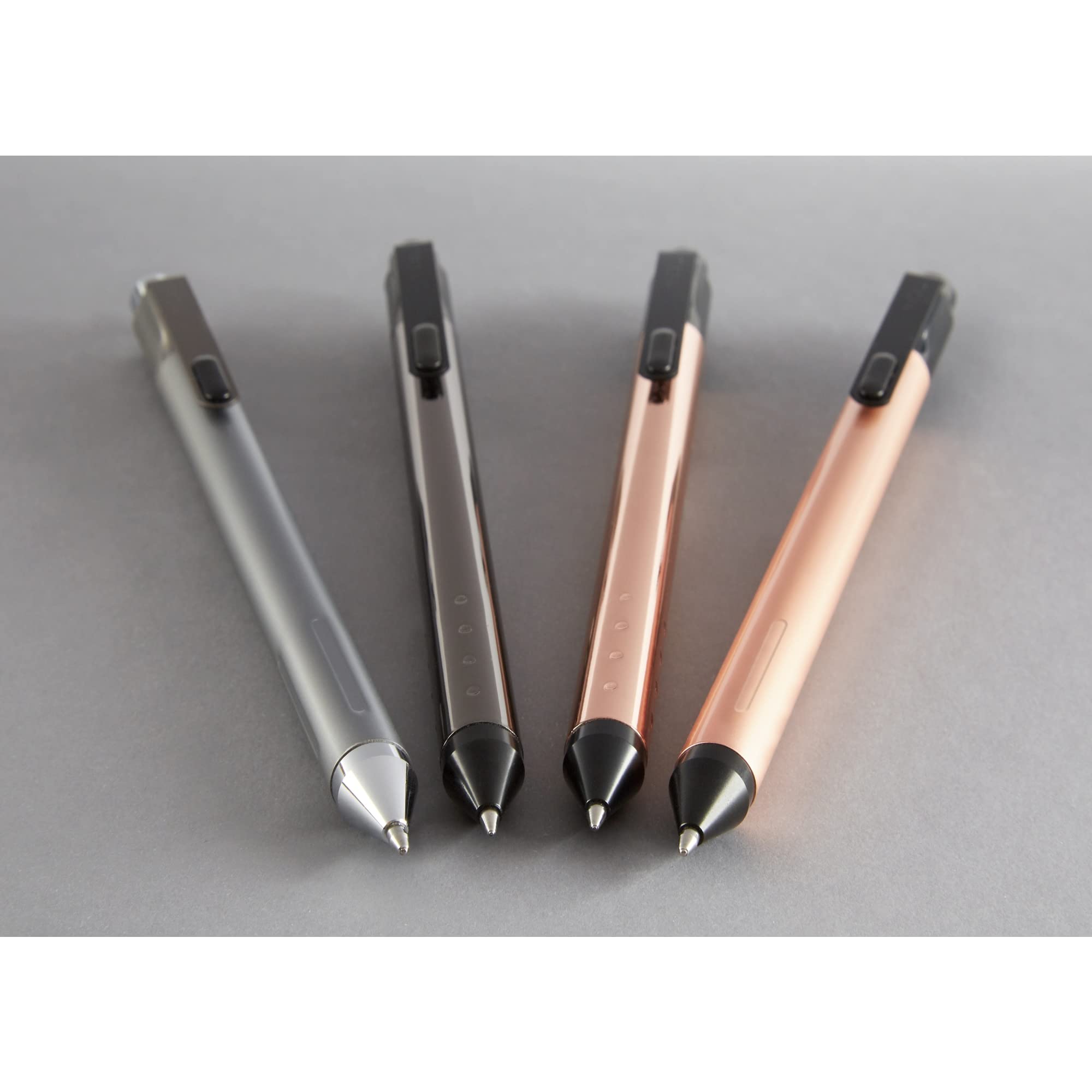 TUL® Fine Writing Solid Metal Barrel Retractable Ballpoint Pen With 2 Refills, Medium Point, 1.0 mm, Rose Gold Barrel, Black/Blue Ink - Image 5